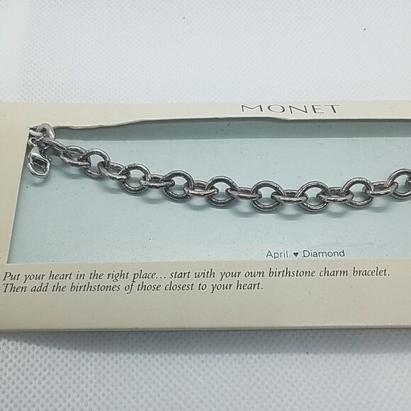 NWT Monet April Birthstone Charm Bracelet - Picture 3 of 5
